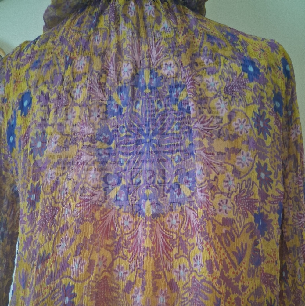 Anthropologie The Marais Printed Chiffon Maxi Dress Size M - Picture 12 of 16